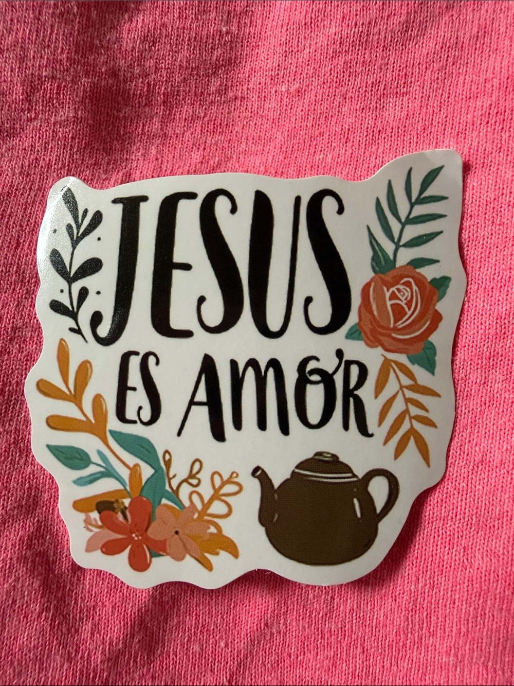 Jesus Es Amor Floral Vinyl Sticker